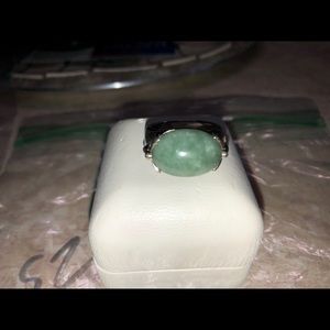 Solid Sterling Silver ring sz 8 with Jade stone.